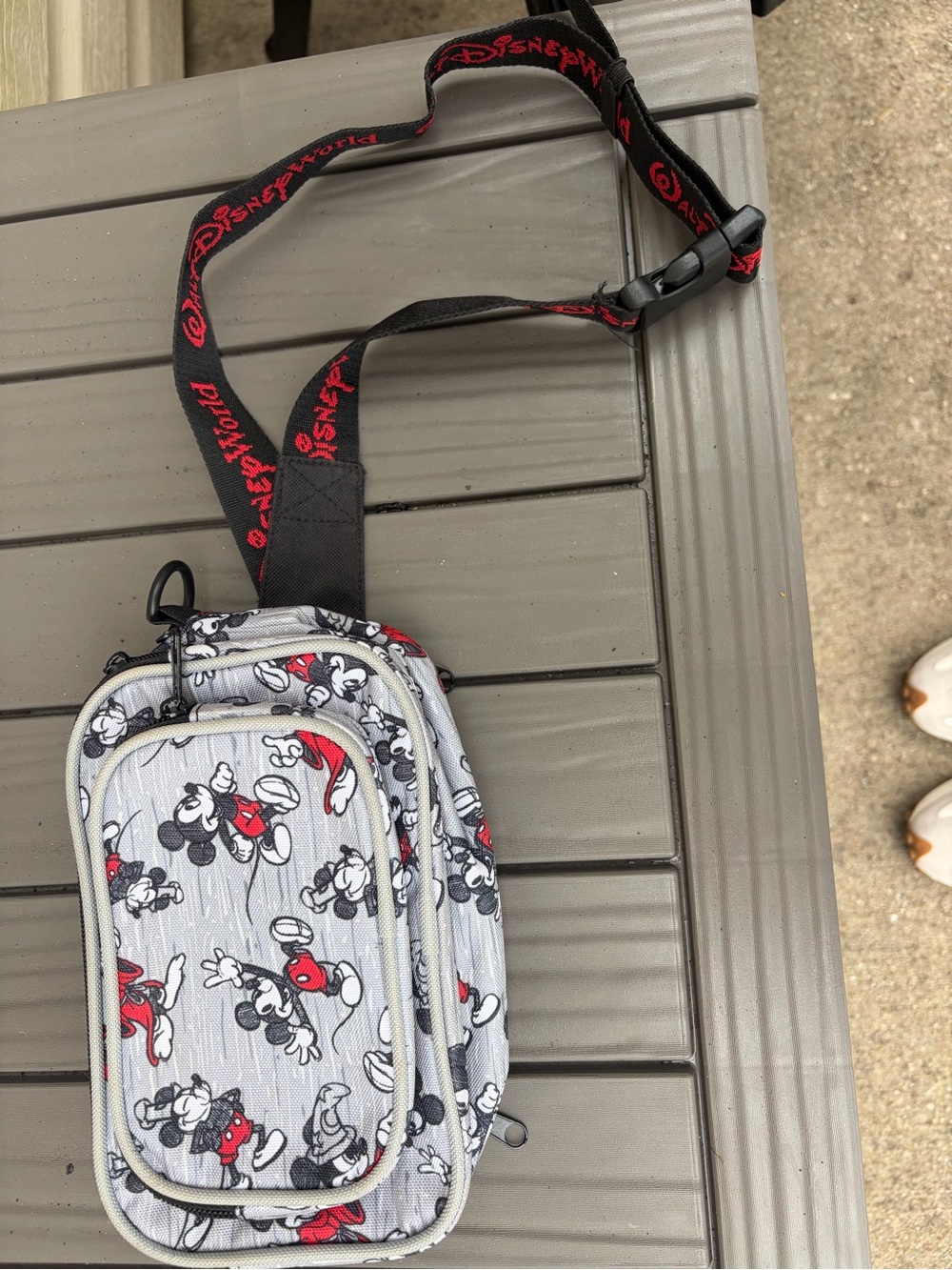 Disney Mickey Mouse Crossbody Bag - Gray, Black & Red